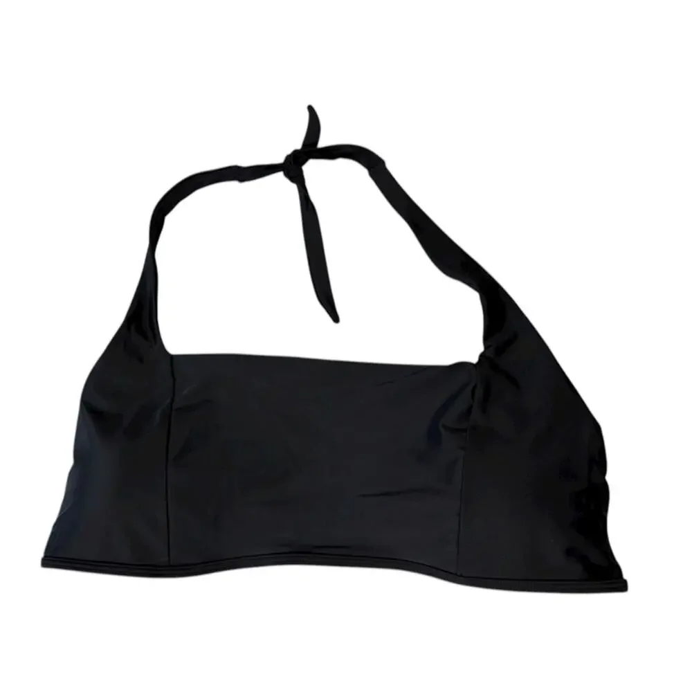 NEW Old Navy Matte Halter Swim Top in Black - Size XXL
